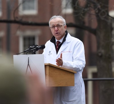 George Daley speaking at the March for Science rally in Boston in April