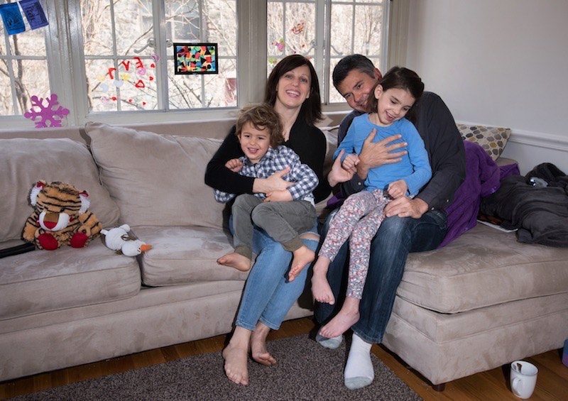 Mila and her family, before her Batten disease treatment
