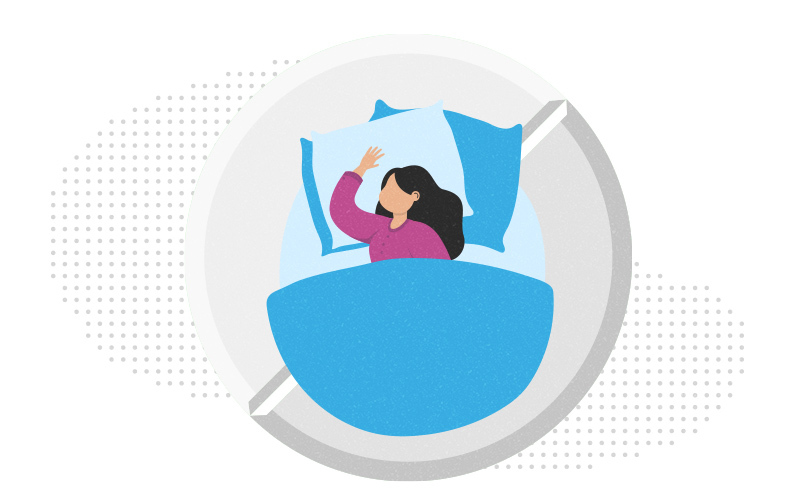 illustration of a girl in bed trying to sleep