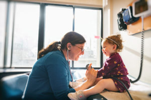 dr. deborah stein checks sophie's blood pressure