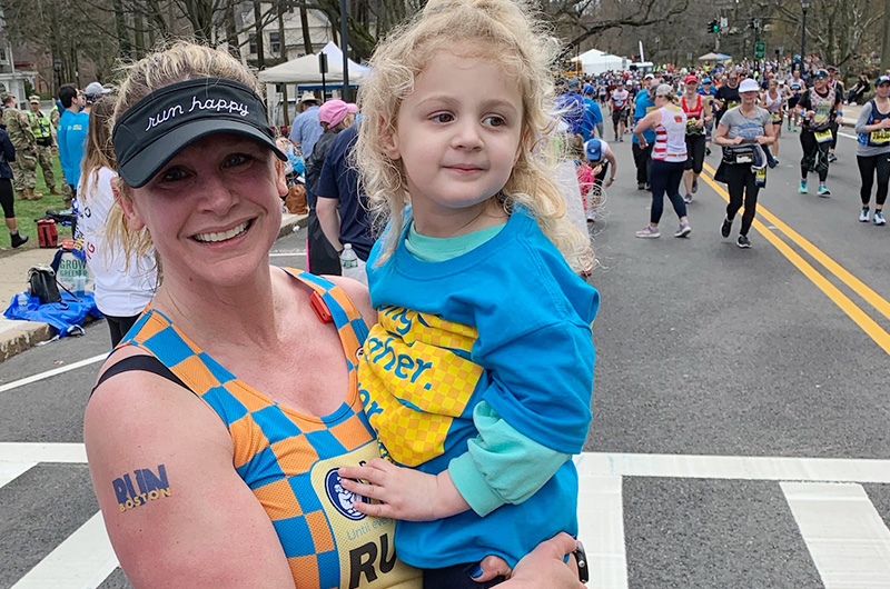 Ruth at the marathon with her daughter, Natalie