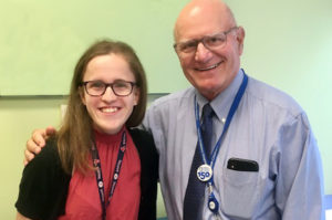 Lauren and Dr. Kasser smile for the camera.