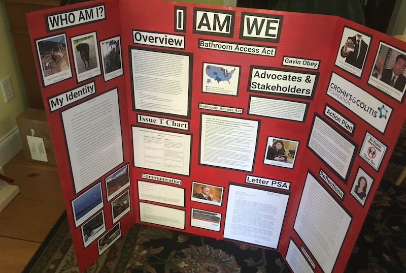 A photo of Gavin's Social Studies project on Ally's Law