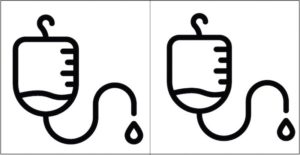two transfusion bags