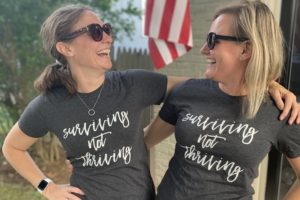 Maura and Kayla, who both have kids with rare conditions, share a laugh