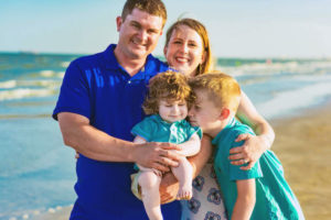 The Lillywhite family, who carry the SDS gene, on the beach