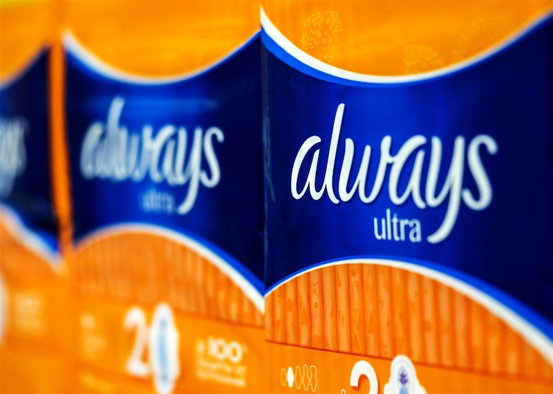 boxes of always menstrual pads for gender-diverse customers