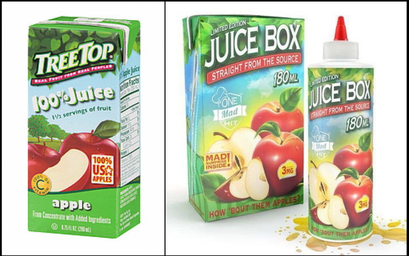 Vape pod looks like a juice box