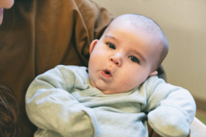 stetson, who has bladder exstrophy, smiles at the camera