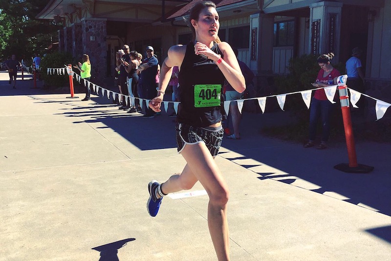 Kristen, who had epilepsy surgery, runs in a road race