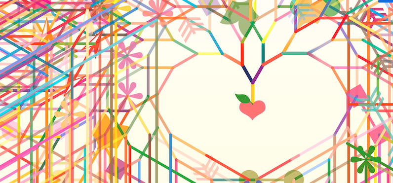 Heart emerges in a maze of colorful lines