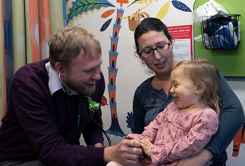 Scarlette, who has PK deficiency, visits with her doctor