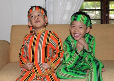 The twins in their Filipino attires