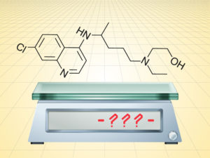 hydroxychloroquine weighing on a scale