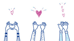 an illustration of clapping hands