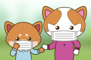 cartoon animals wearing masks