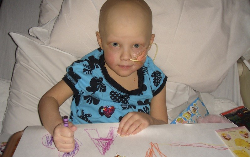 Emily Coughlin during her neuroblastoma treatment