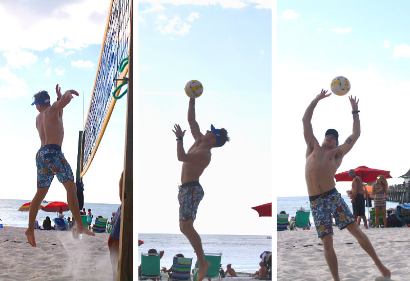 Jim, who has PK deficiency, playing volleyball in Florida