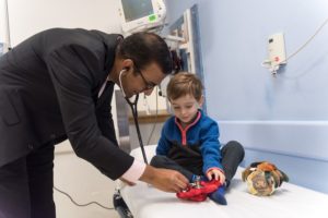 Hematologist Vijay Sankaran with Jack Farwell