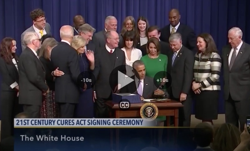 President Obama signs the 21st Century Cares Act into law