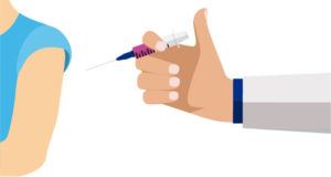 image of a vaccine about to be injected into someone's arm