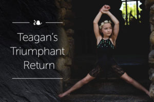 Teagan, who has Legg-Calve'-Perthes disease, strikes a dance pose.