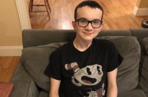 Jesse, who chose vacuum bell therapy to treat his pectus excavatum, relaxes at home.