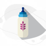 an illustration of a baby bottle to suggest thickened feeds