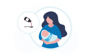 an infant with spinal muscular atrophy receiving an oral medication (risdiplam)