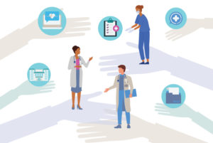 medical providers with helping hands