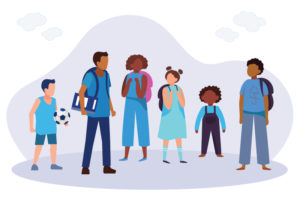 A group of older tweens, teens, and young adults - who can now receive COVID-19 vaccination and boosters