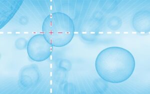 circles to represent liver cancer cells in the crosshairs