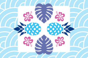 Illustration of pineapples and flowers celebrating Asian American and Pacific Islander Heritage Month