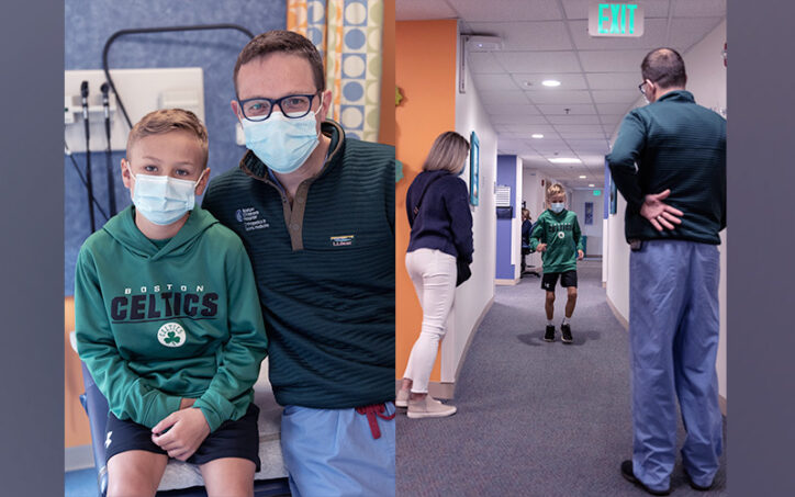 Drew, who had surgery for Legg-Calve Pethes Disease at a follow-up visit with his surgeon, Dr. Benjamin Shore. 