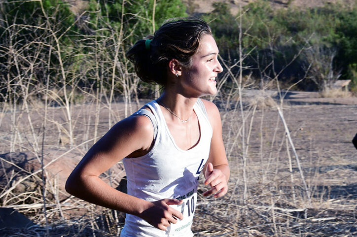 Jenna competes in a cross country race after PAO surgery