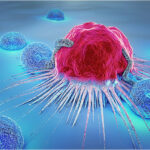 Natural killer cells attacking a tumor.