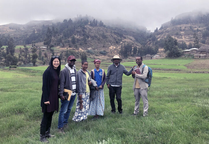 Grace Chan with five colleagues in a rural area of Ethiopia.