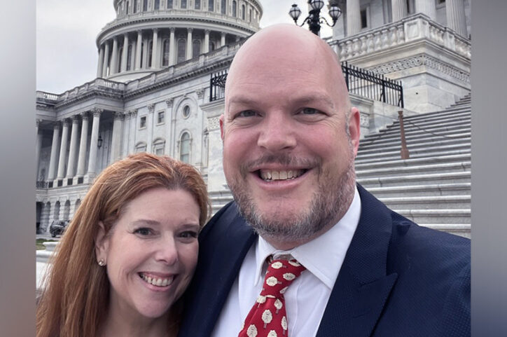 Colleen and Ryan take a selfie in front of the US Capitol.