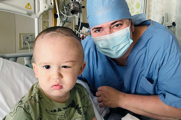 Aydan in the hospital with Dr. Lissa Baird