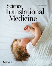 Cover of Science Translational Medicine, showing a sleeping baby.